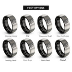 font options for inside engraving on black & grey sea serpent rings