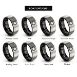font options for inside engraving on black & gray sea serpent rings