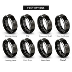 font options for inside engraving on black & silver sea serpent rings