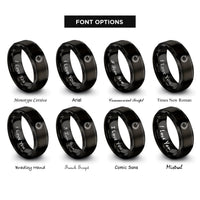 font options for inside engraving on black sea serpent rings