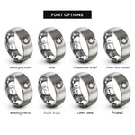 font options for inside engraving on silver sea serpent rings