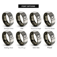 font options for inside engraving on gunmetal & silver sea serpent rings