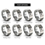 font options for inside engraving on grey sea stack wave rings