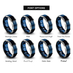 font options for inside engraving on blue & gray sea star rings