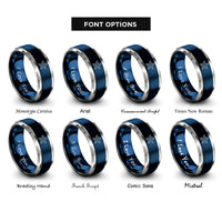 font options for inside engraving on blue & gray sea star rings