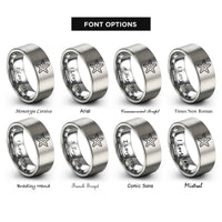 font options for inside engraving on gray sea star rings