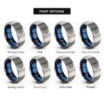 font options for inside engraving on blue & grey sea urchin rings