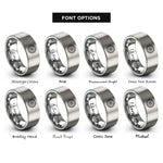 font options for inside engraving on silver sea urchin rings
