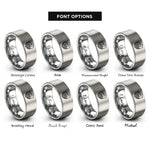 font options for inside engraving on gray sea waves badge rings