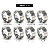 font options for inside engraving on gray sea waves badge rings