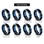 font options for inside engraving on blue & gray seafloor chain rings