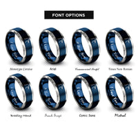 font options for inside engraving on blue & gray seagull rings
