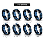 font options for inside engraving on blue & gray seagull flight rings