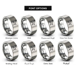 font options for inside engraving on silver seagull flight rings