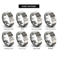 font options for inside engraving on silver seagull flight rings