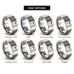 font options for inside engraving on grey seagull rings