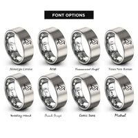 font options for inside engraving on silver seagull rings