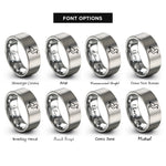 font options for inside engraving on gray seagull silhouette rings