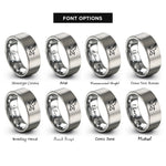 font options for inside engraving on silver seagulls flight rings