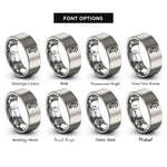 font options for inside engraving on silver seahorse rings