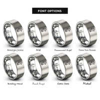font options for inside engraving on gray seahorse rings