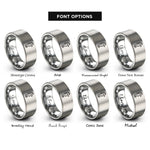 font options for inside engraving on silver seahorse rings
