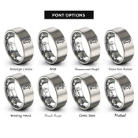 font options for inside engraving on silver seahorse rings