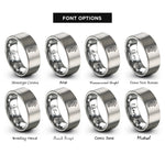font options for inside engraving on gray seahorse rings