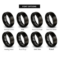 font options for inside engraving on black seal rings