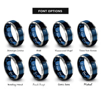 font options for inside engraving on blue & gray seal rings