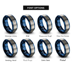 font options for inside engraving on blue & silver seal rings