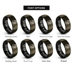 font options for inside engraving on gunmetal & black seal rings