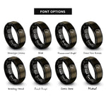 font options for inside engraving on gunmetal & black seal rings