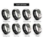 font options for inside engraving on black & gray seal solomon rings