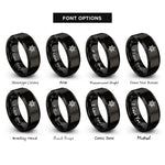 font options for inside engraving on black seal solomon rings