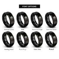 font options for inside engraving on black seal solomon rings