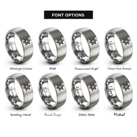 font options for inside engraving on gray seal solomon rings