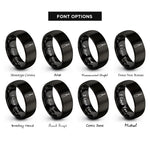 font options for inside engraving on black seam ripper rings