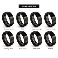 font options for inside engraving on black seam ripper rings