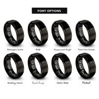 font options for inside engraving on black seam ripper rings