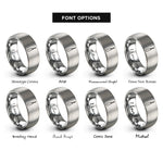 font options for inside engraving on silver seam ripper rings