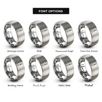 font options for inside engraving on silver seam ripper rings