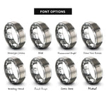 font options for inside engraving on gray seam ripper rings