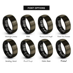 font options for inside engraving on gunmetal & black seam ripper rings