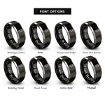 font options for inside engraving on black & gray search footprints compass rings