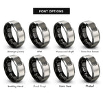 font options for inside engraving on black & grey search footprints compass rings