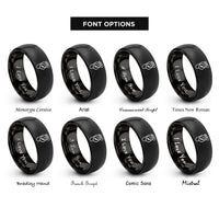 font options for inside engraving on black search footprints compass rings