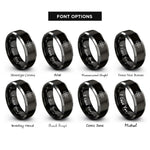 font options for inside engraving on black & silver search rescue cross rings