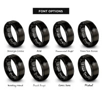 font options for inside engraving on black search rescue cross rings