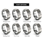 font options for inside engraving on grey search rescue cross rings